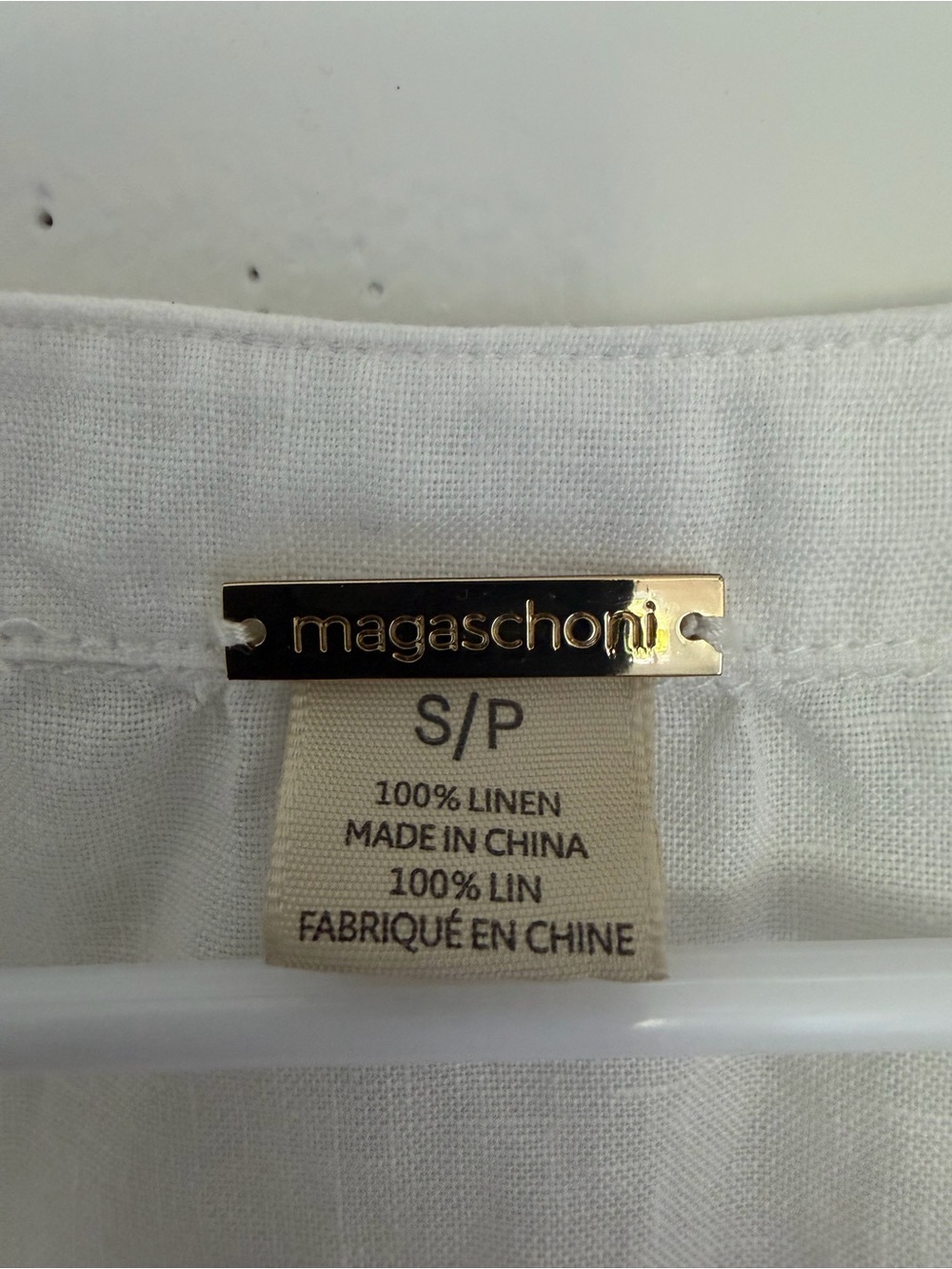 Magaschoni 100% Linen White Tiered Maxi Dress Sleeveless Tassel Size S - Picture 4 of 9